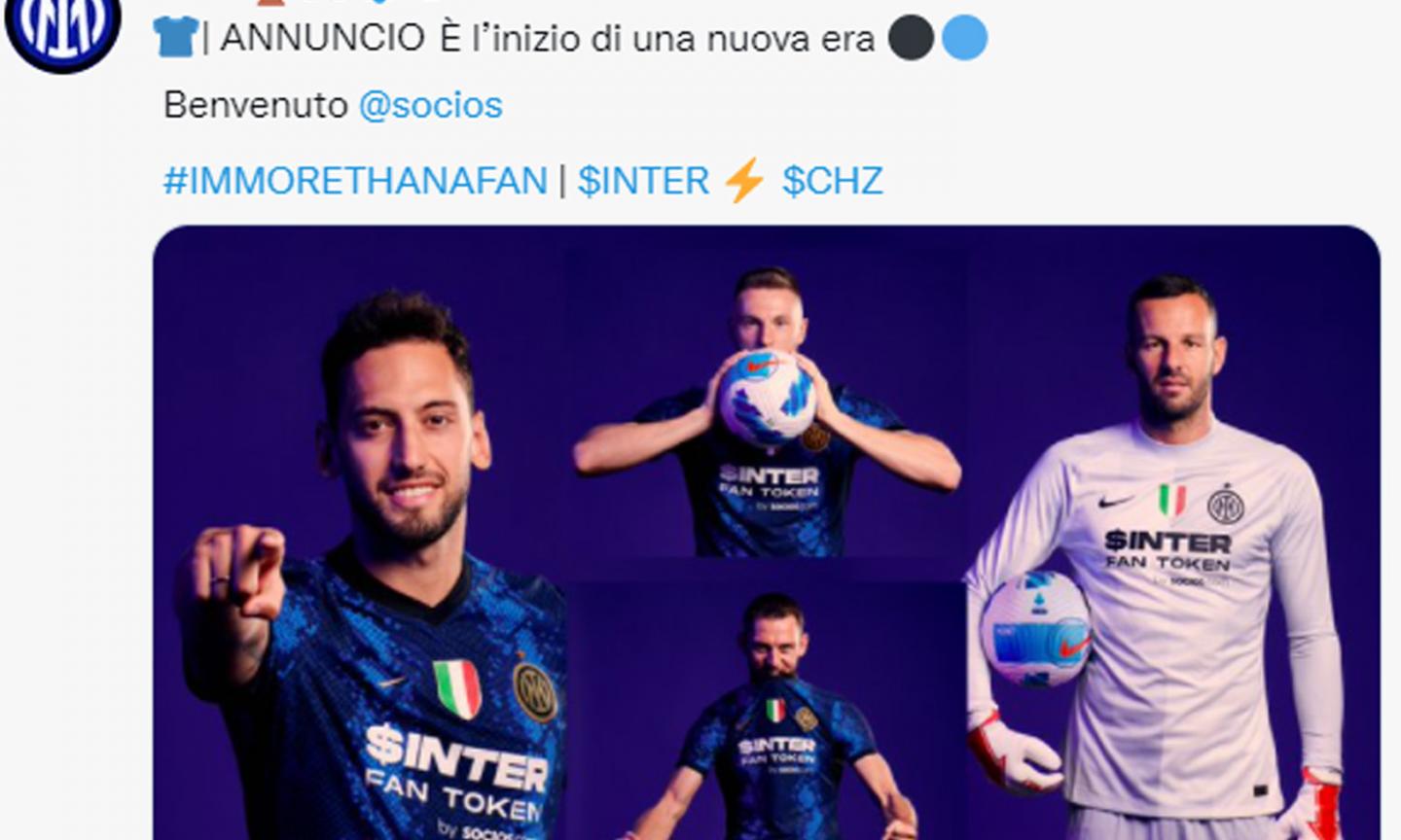 Inter, UFFICIALE: Socios è il nuovo sponsor. Sulla maglia la scritta 'fan token' FOTO