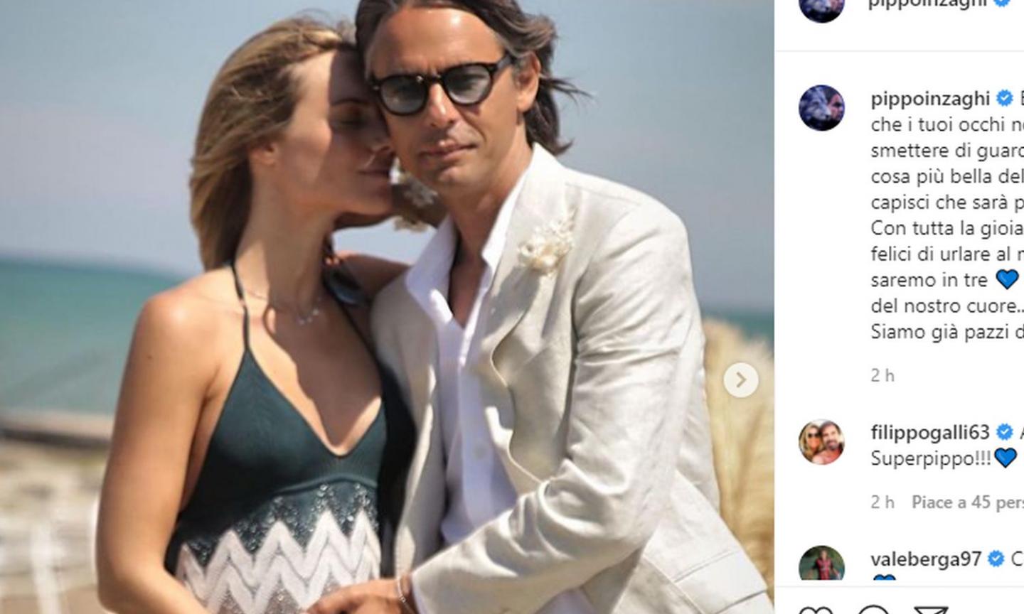 Filippo Inzaghi diventerà papà: 'Ti aspettiamo ometto del nostro cuore'