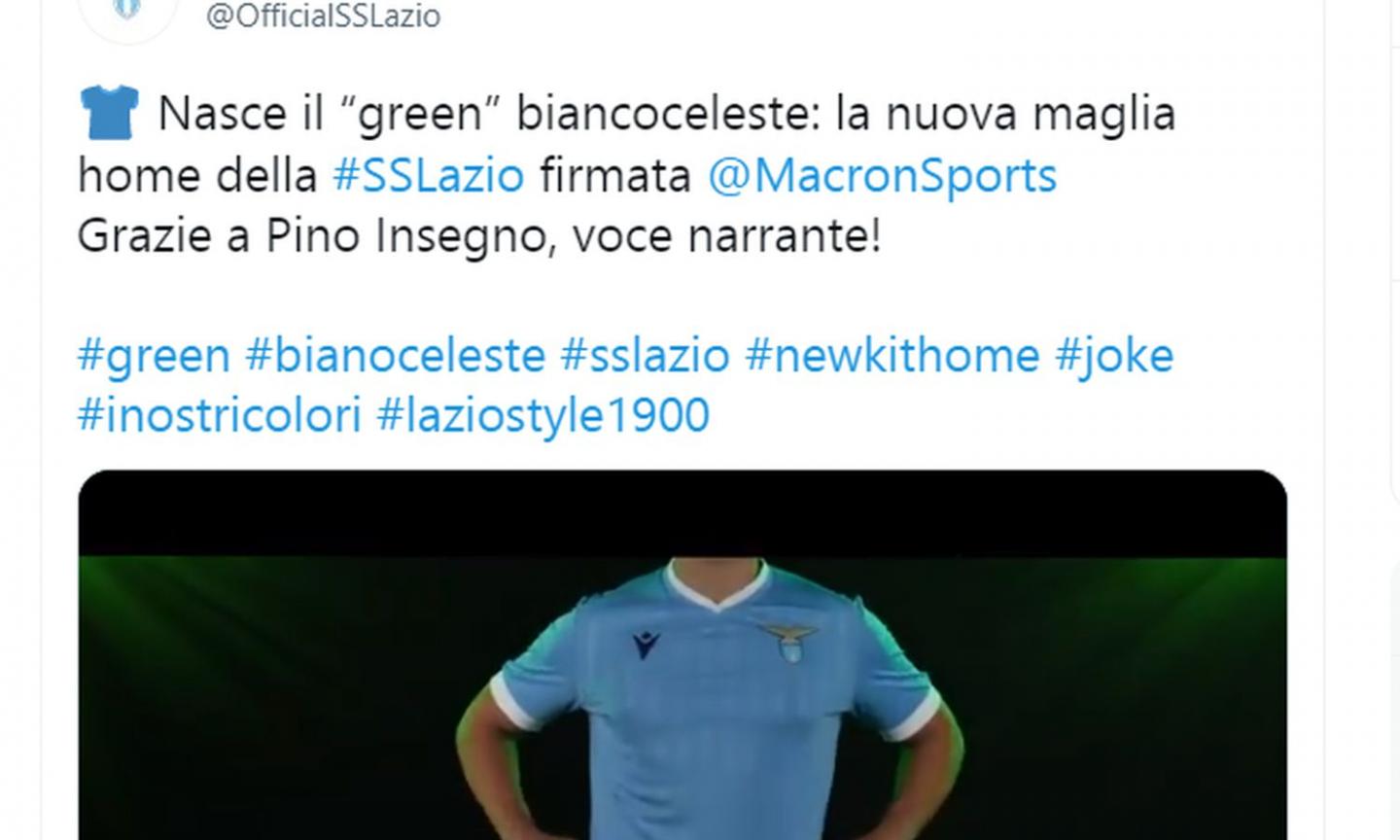 Lazio, UFFICIALE: la maglia resta celeste, ma è svolta green. Divisa prodotta con bottigliette di plastica riciclate VIDEO