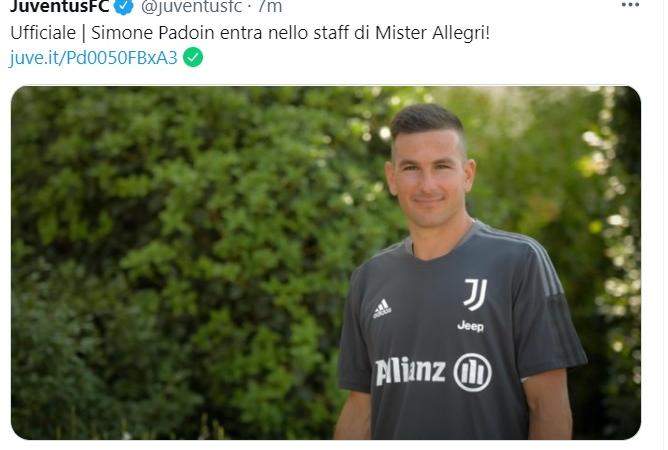 Juve, è UFFICIALE il ritorno di Padoin: farà parte dello staff di Allegri