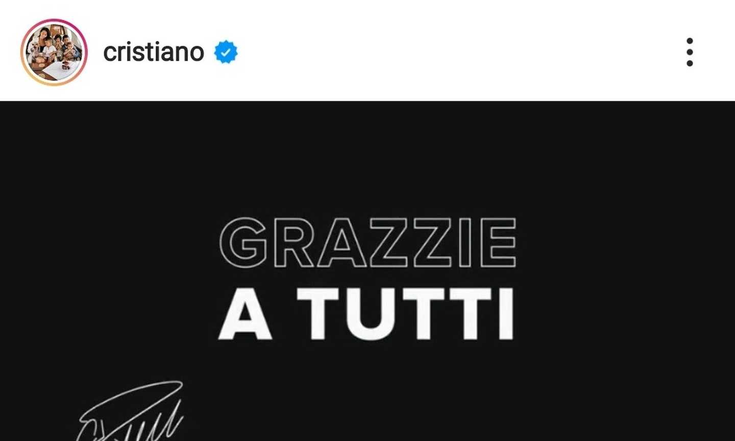 Ronaldo: 'Ho dato cuore e anima per la Juve, abbiamo scritto la storia'. Ma i post sono pieni di errori FOTO