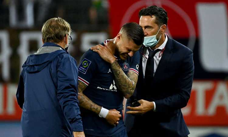 Psg, UFFICIALE: distorsione di 2° grado per Icardi, out 3-4 settimane