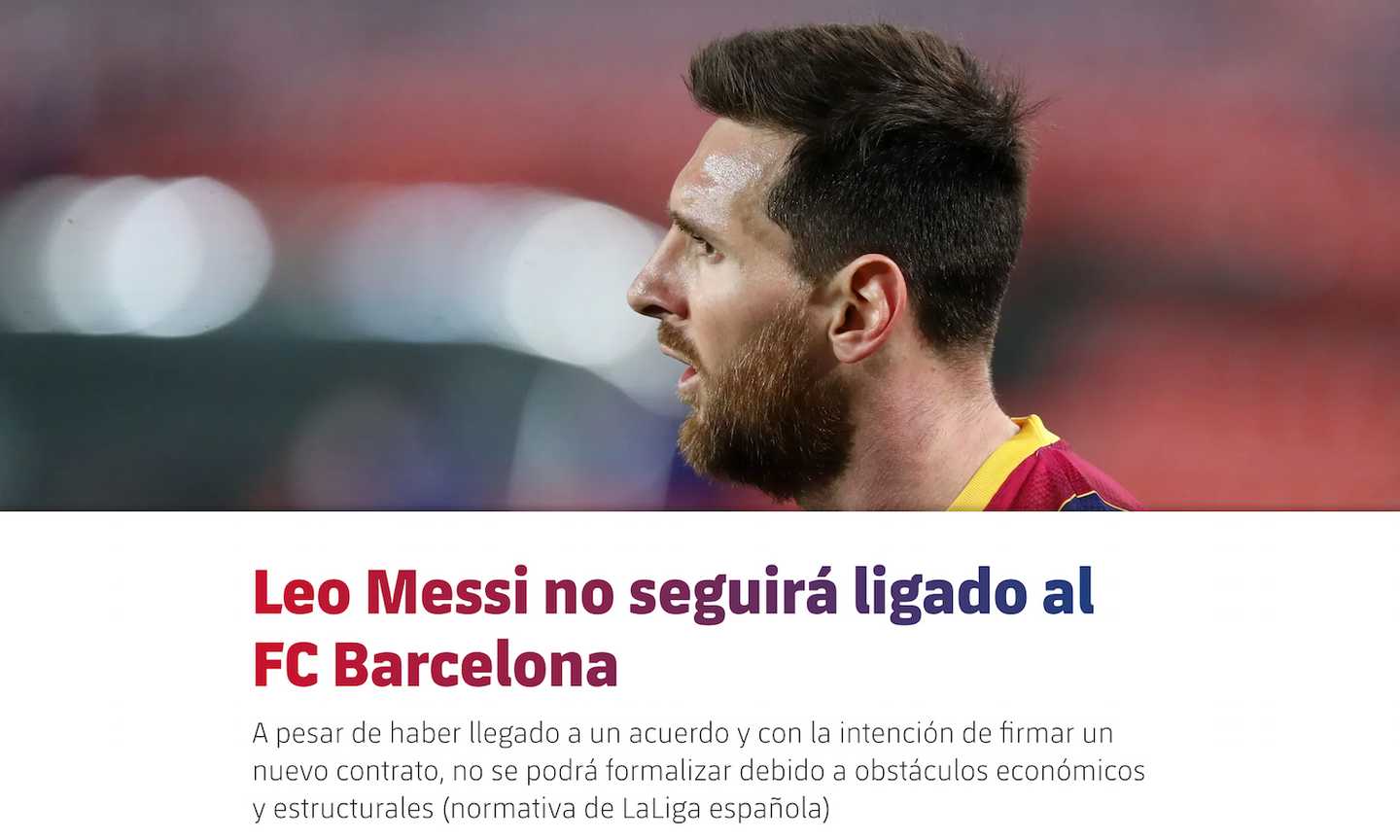 CLAMOROSO: MESSI LASCIA IL BARCELLONA, E' UFFICIALE!