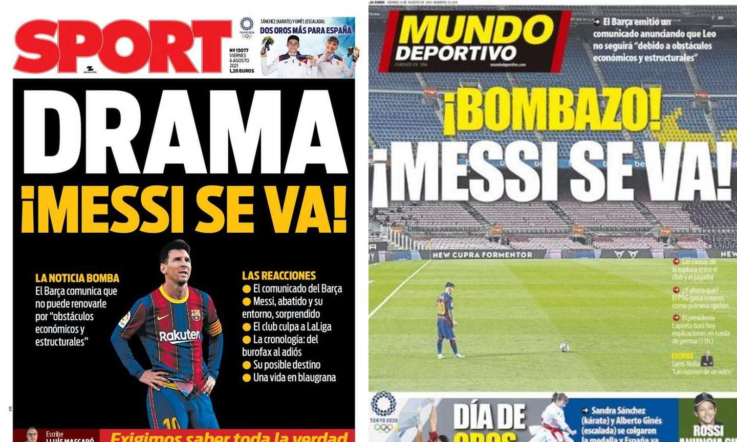 'Dramma', 'Bombazo', 'Nulla è eterno': le reazioni del mondo all'addio di Messi al Barcellona. E Neymar...