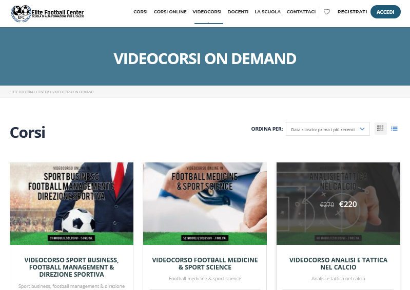 Entra nel mondo del calcio con i video on demand direttamente da casa grazie alla Scuola di Alta Formazione!