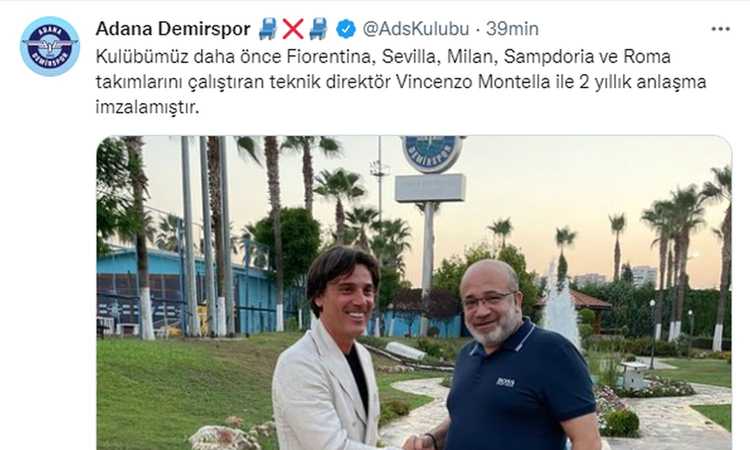 UFFICIALE: Montella all'Adana Demirspor, allenerà Balotelli