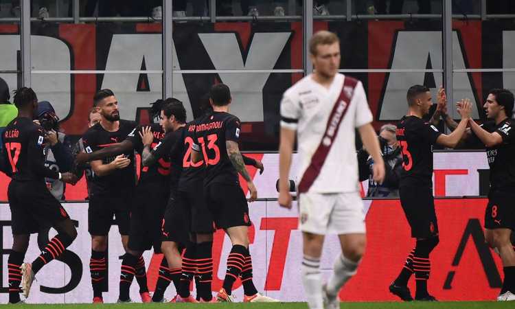 Al Milan basta un lampo di Giroud: 1-0 al Toro, Pioli solo in testa aspettando il Napoli