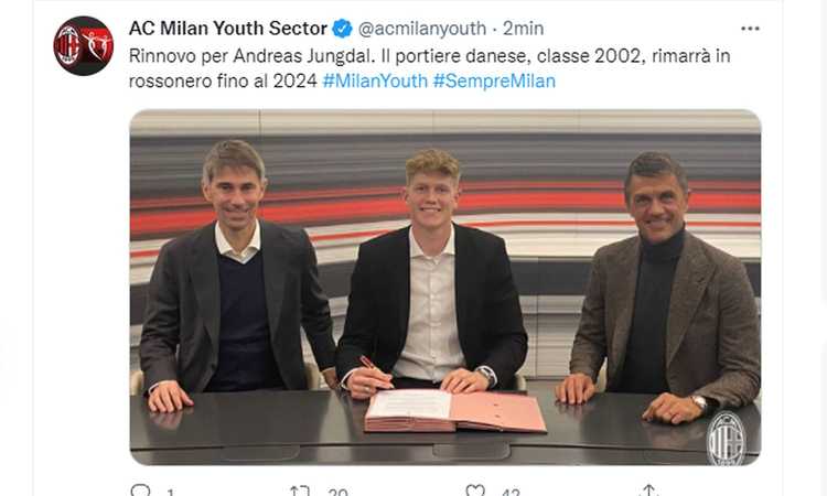 Milan, UFFICIALE: rinnova Jungdal