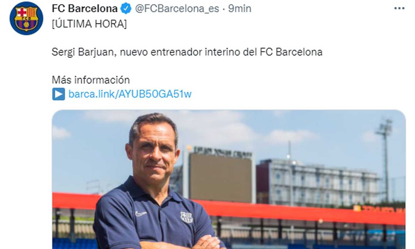 Barcellona, UFFICIALE: Sergi Barjuan allenatore ad interim, aspettando Xavi