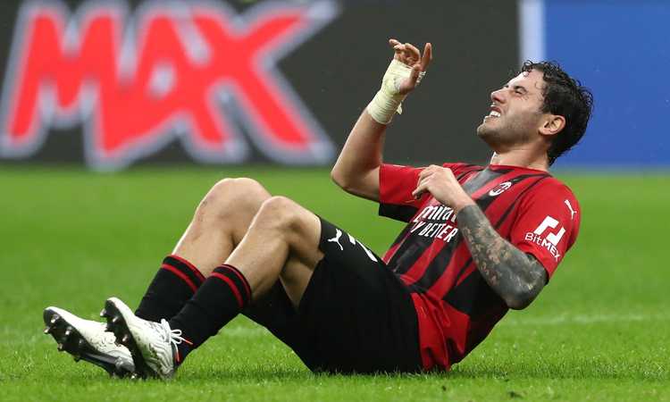 Milan, è stiramento al polpaccio per Calabria: è out per la Fiorentina