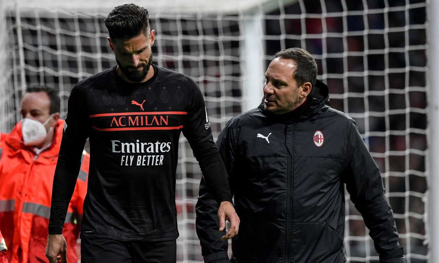 Milan: lesione del bicipite femorale per Giroud, verrà rivalutato tra 10 giorni. Tomori e Maignan  in gruppo