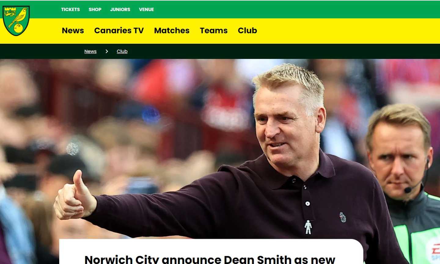 Norwich City, UFFICIALE: Dean Smith è il nuovo allenatore