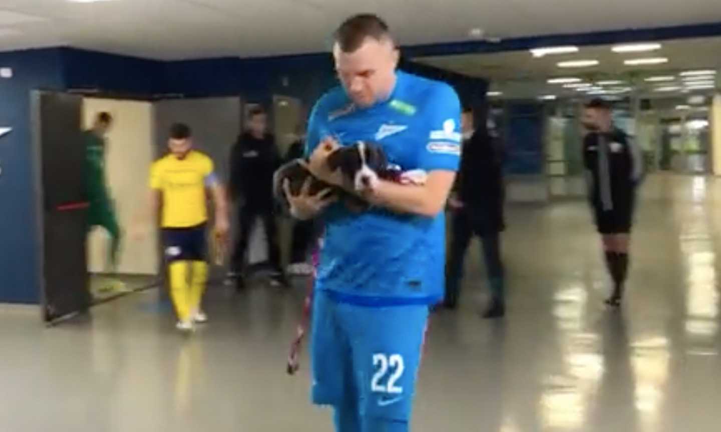 Dzyuba, il gigante non è di ghiaccio: adotta il cane che ha portato in campo