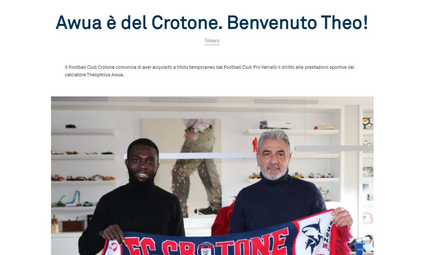 Crotone-Cosenza, le formazioni ufficiali: gioca Awua, ok Laura