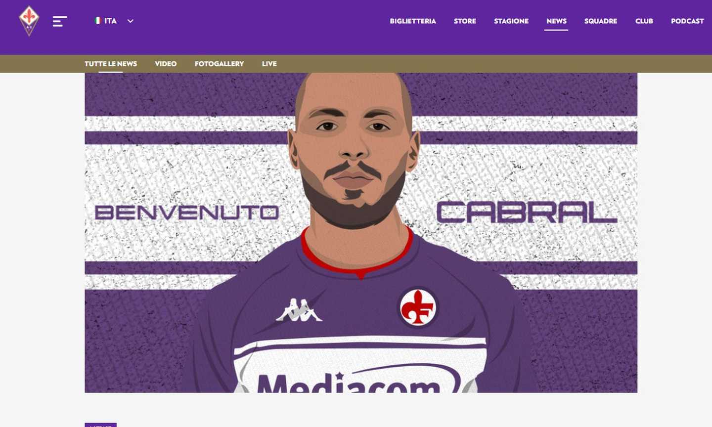 Fiorentina, Cabral subito al lavoro