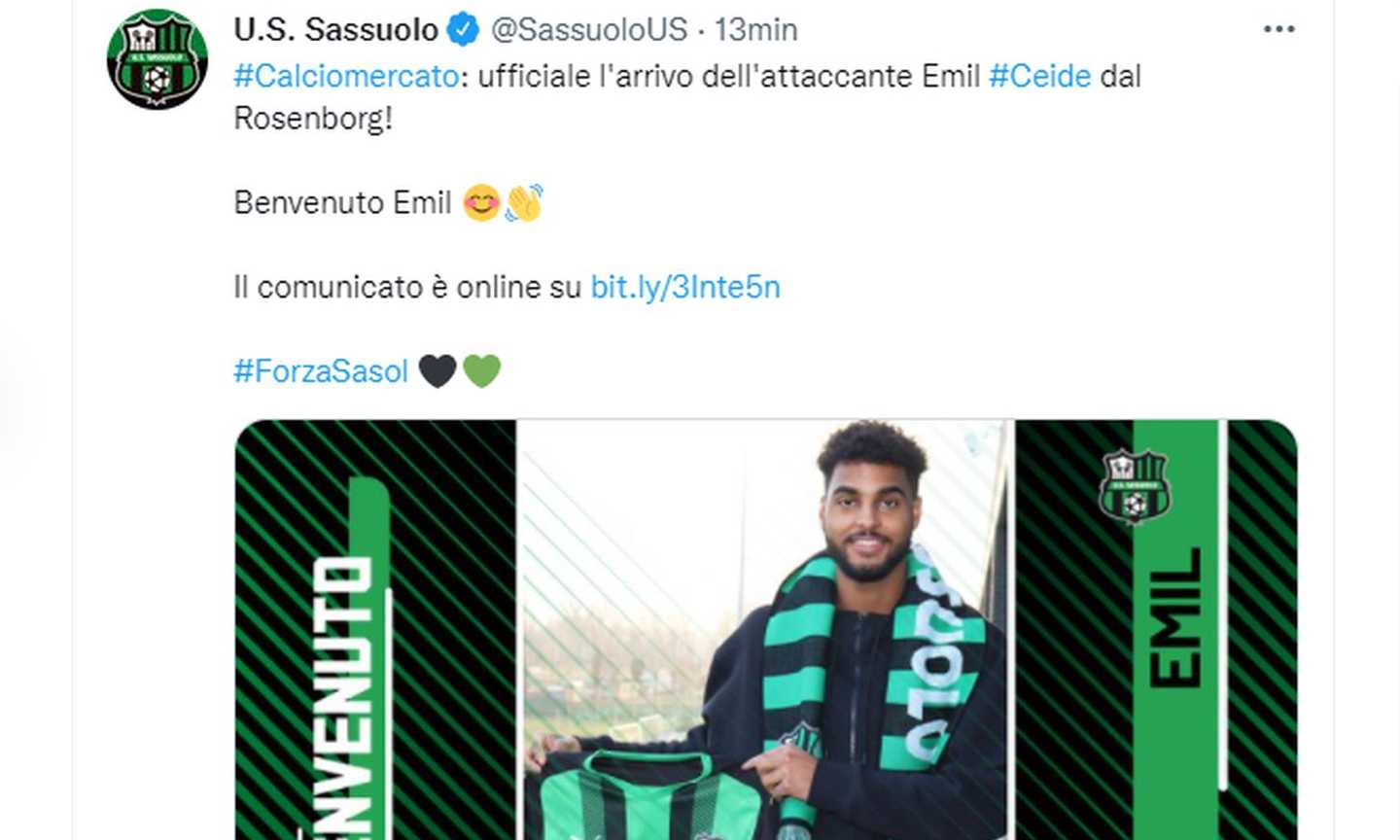 Sassuolo, Ceide: 'Contatti avviati dopo Natale, so che qui c'è spazio per  giovani'