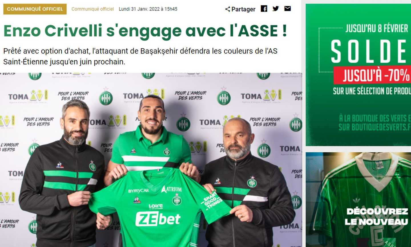 Saint-Etienne, UFFICIALE: colpo Crivelli per l'attacco