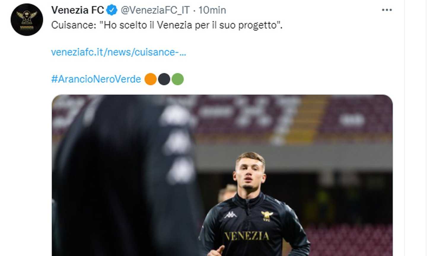 Cuisance: 'A Venezia grazie a Zanetti. Ho scelto la 21 per Zidane'