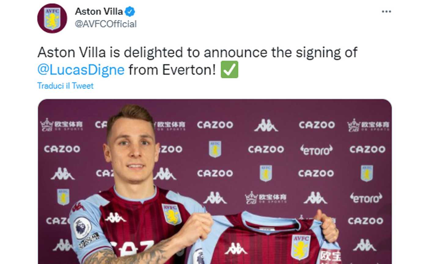 Né Inter, né Napoli, UFFICIALE: Digne all'Aston Villa