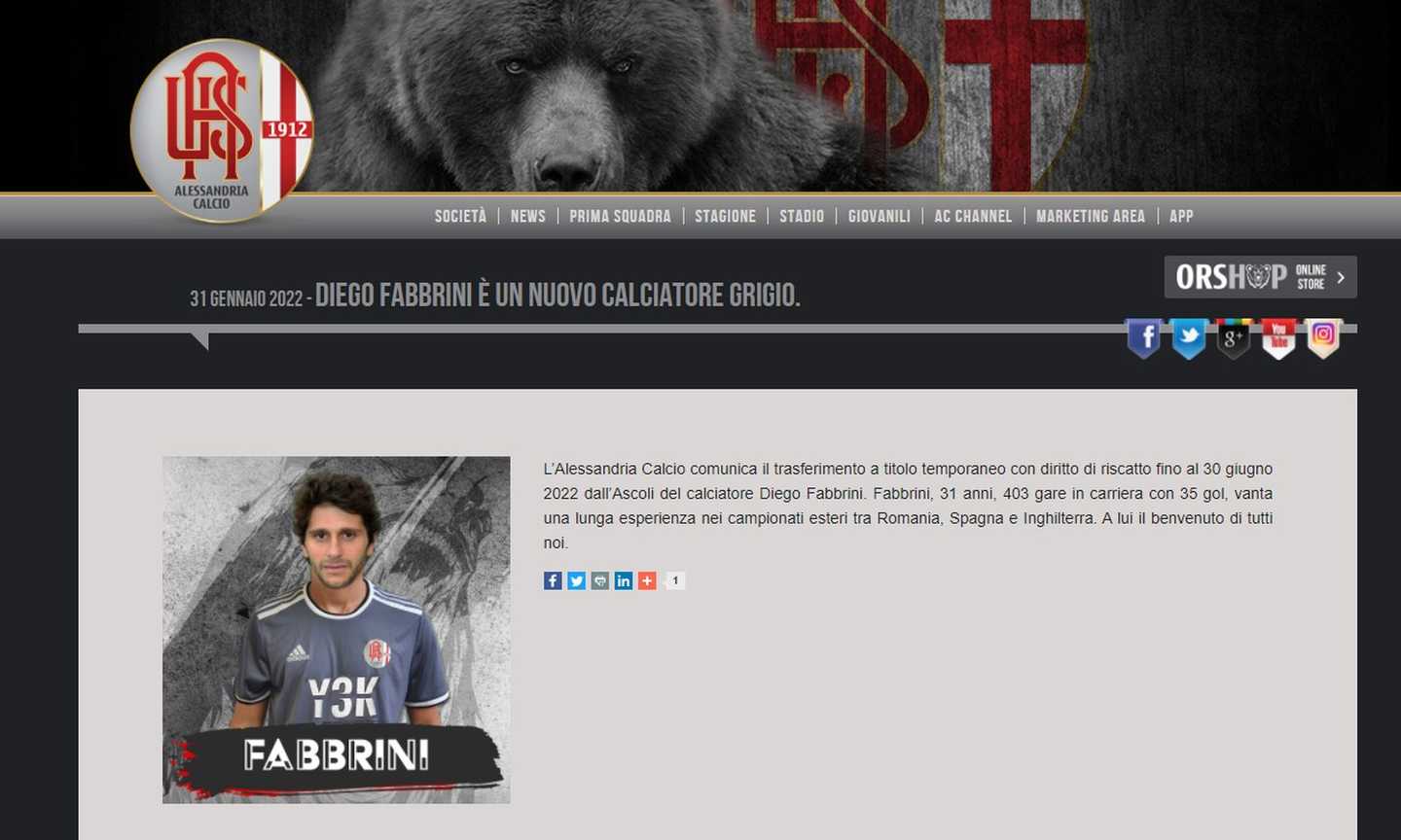 Alessandria, UFFICIALE: arriva Fabbrini