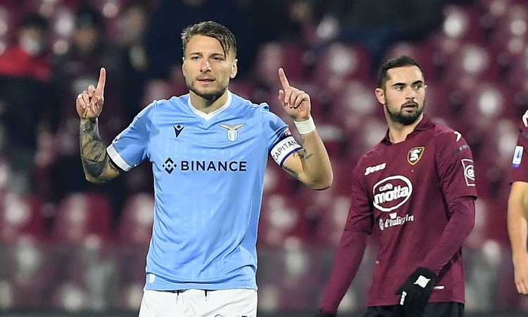 Troppa Lazio, poca Salernitana: 3-0 con super Immobile (2 gol) e Milinkovic