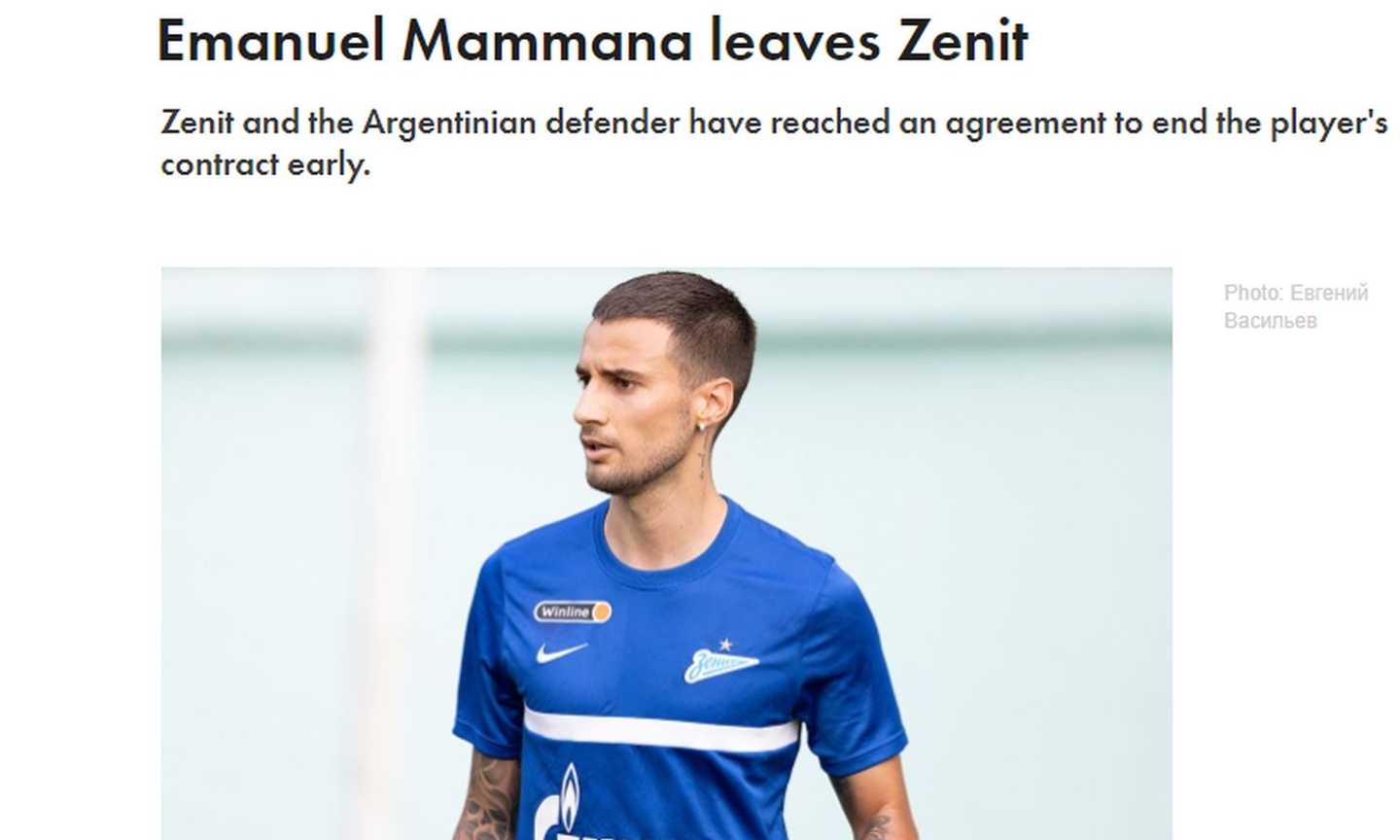 Zenit, UFFICIALE: ha rescisso Mammana