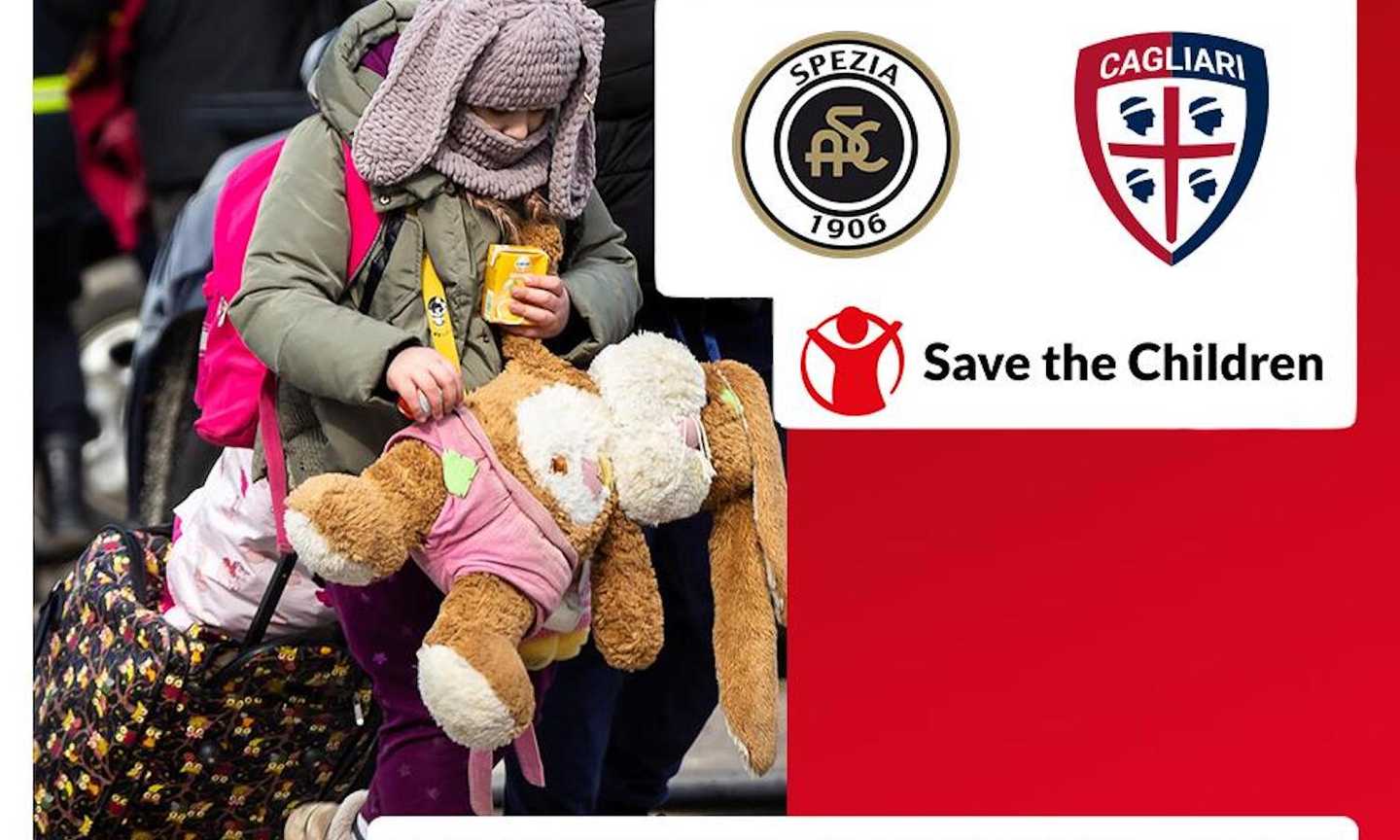 Spezia-Cagliari, l'iniziativa a favore di Save the Children per l'Ucraina