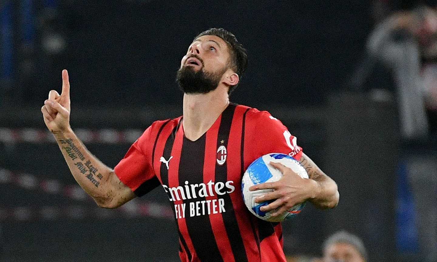 Milan, Giroud fuori per un affaticamento muscolare