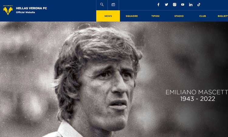 Il calcio italiano piange Mascetti: 11 anni da calciatore del Verona, poi ds della squadra da scudetto del 1985