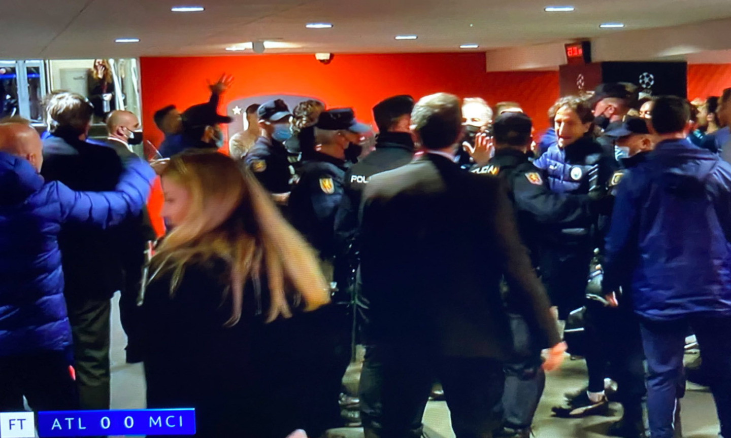 Atletico Madrid-Manchester City: rissa nel tunnel post-partita, interviene la polizia