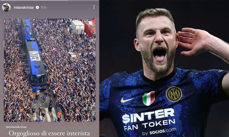 Skriniar risponde così alla festa del Milan: FOTO della folla nerazzurra e 'Orgoglioso di essere interista'