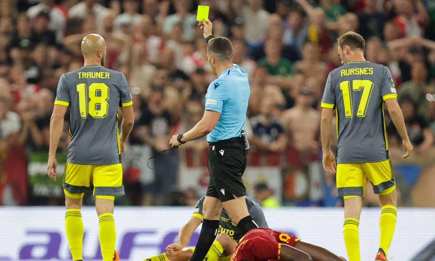 Roma-Feyenoord, rivivi la MOVIOLA: Cristante rischia il rigore, grossi dubbi sul fallo di Senesi su Abraham