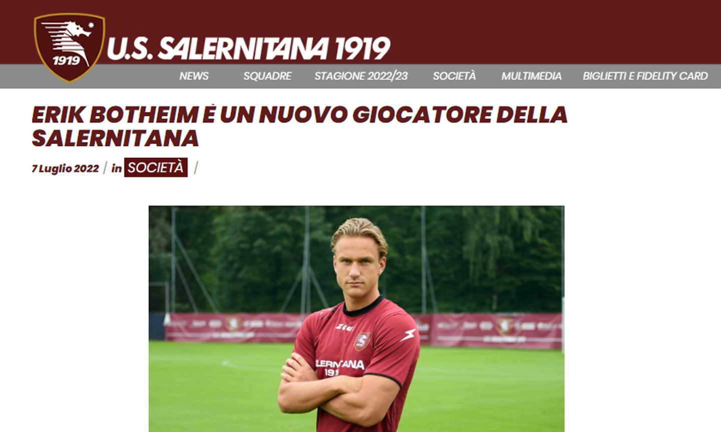 Salernitana, UFFICIALE: preso Botheim