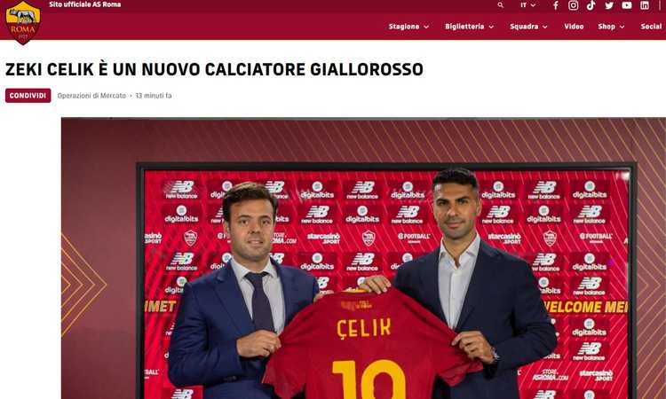 Serie A, le ufficialità del giorno: quinto acquisto per l'Inter, Celik alla Roma, due cessioni per la Juve