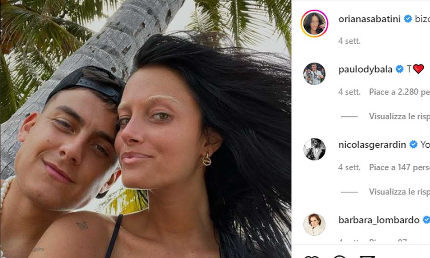 Dybala, vacanze da svincolato con la sua Oriana: lei posta le FOTO sui social, che abbronzatura 