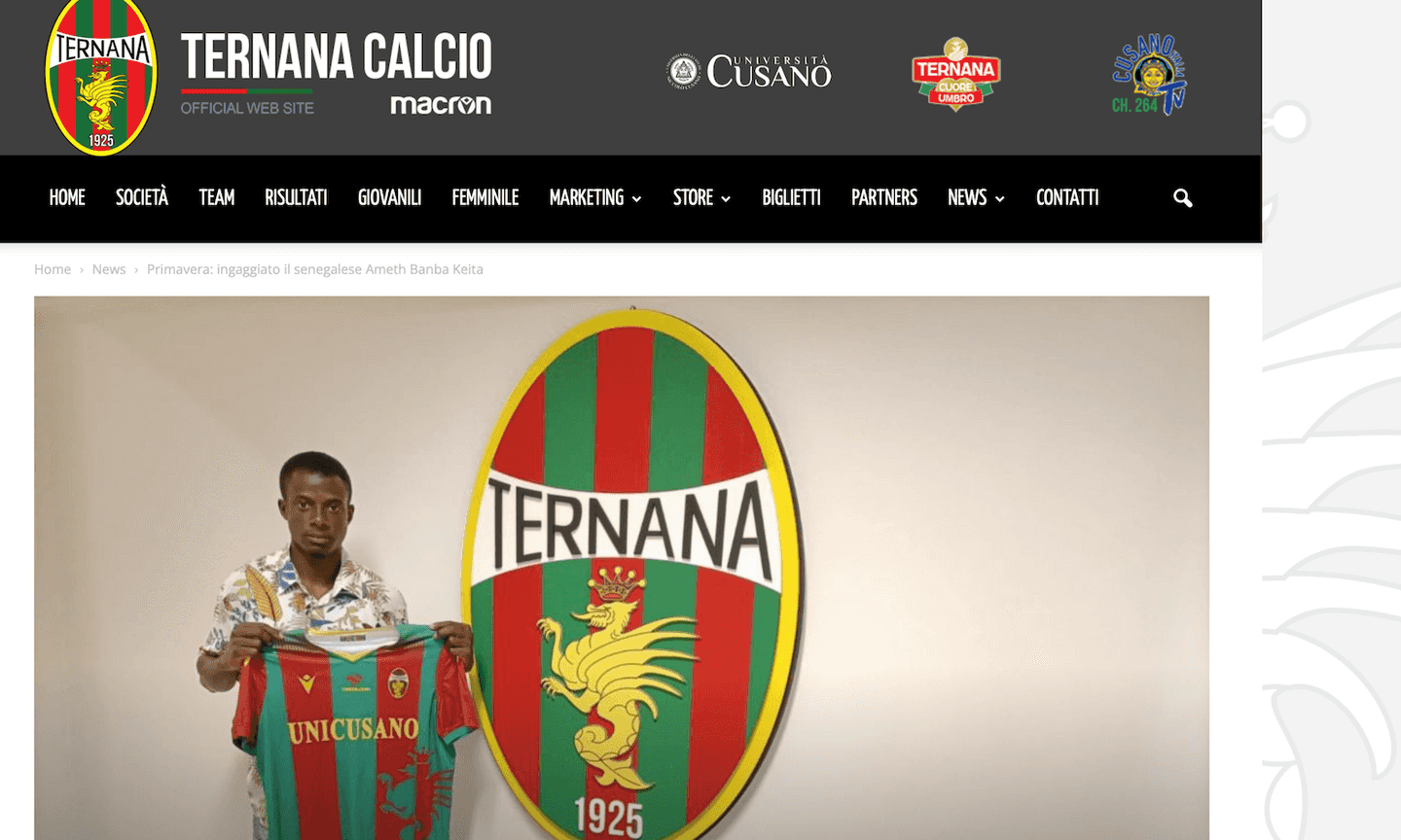 Ternana, da rifugiato alla Primavera: la storia di Keita