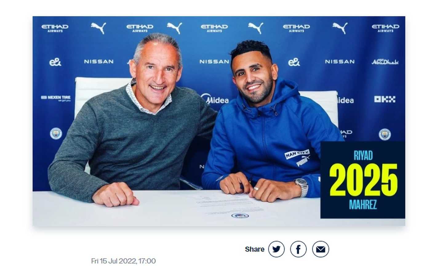 Manchester City, UFFICIALE: rinnova Mahrez