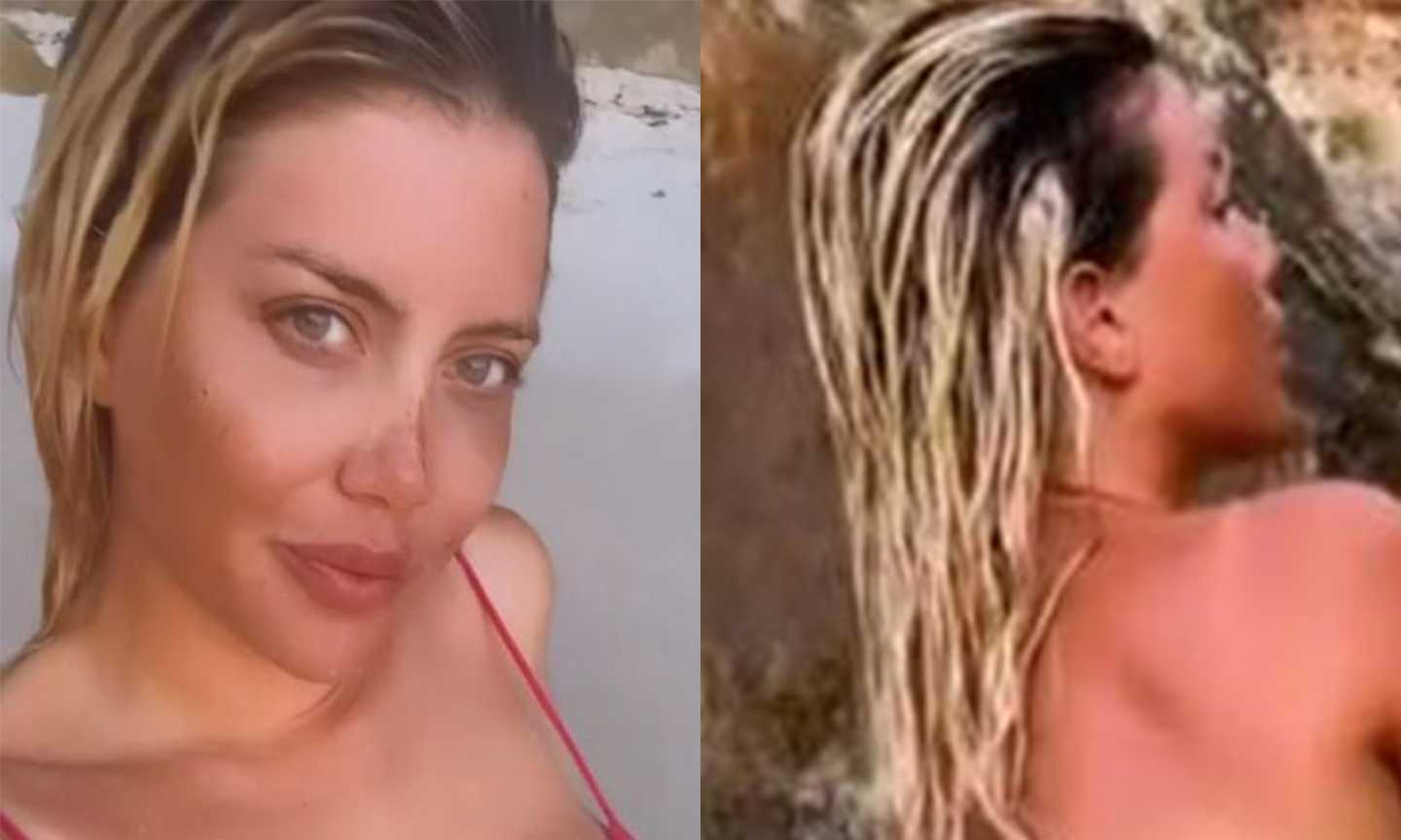 Wanda Nara bollente: nuove FOTO e VIDEO da Ibiza fra trasparenze, topless e bagno completamente senza veli