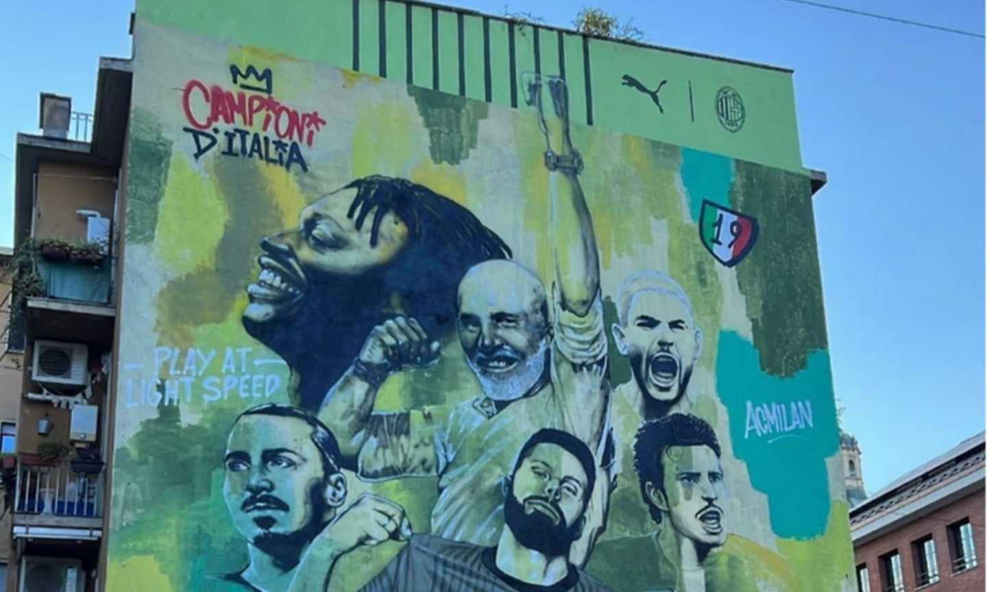 Milan, terminato il murale che celebra lo scudetto: ecco dov'è, FOTO