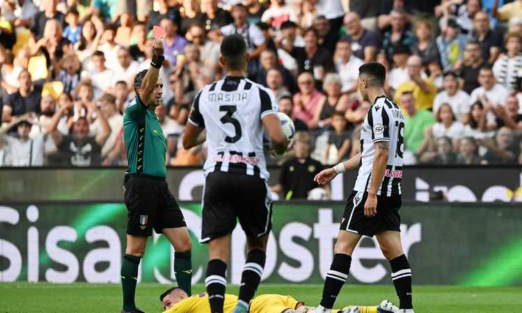Serie A, rivivi la MOVIOLA: rigore per l'Udinese tolto col VAR. Calcione da dietro a Mazzocchi: rosso per Perez