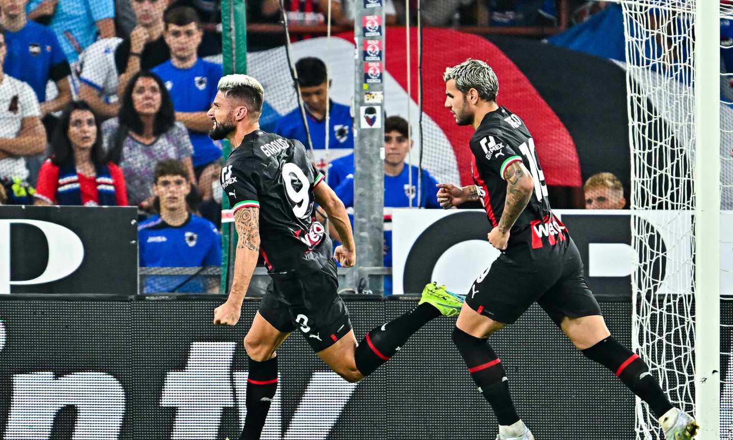 Il Milan espugna Marassi in 10: Messias e Giroud lanciano Pioli, 2-1 alla Sampdoria