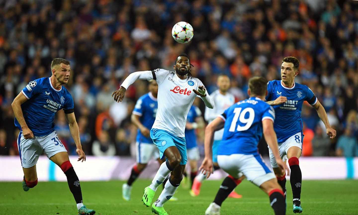 Rangers-Napoli 0-3: il tabellino