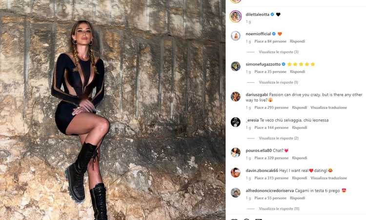 Diletta Leotta show, nero e trasparenze da paura FOTO