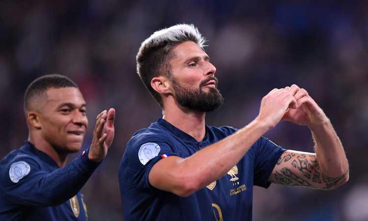 Milan, il momento d'oro di Giroud continua con la Francia: gol e record per il Mondiale e... la seconda stella