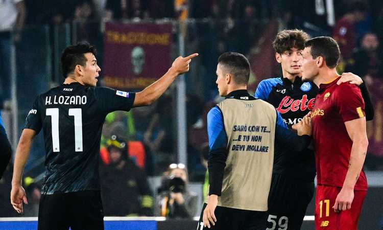 Roma-Napoli, rivivi la moviola: accenno di rissa finale con un rosso, Karsdorp faccia a faccia con l'arbitro