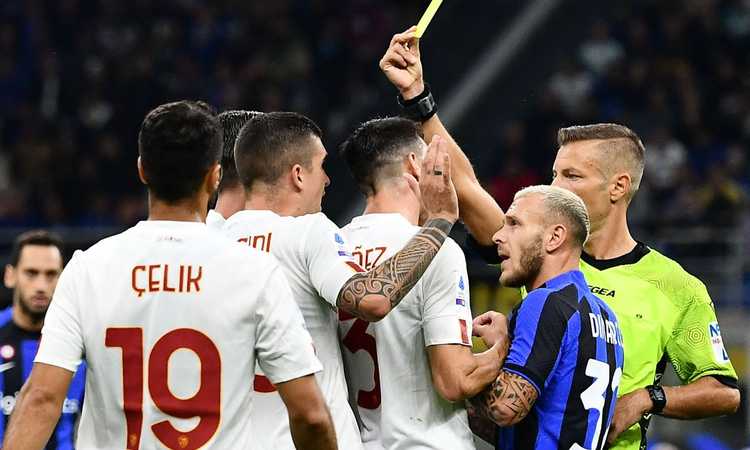 Inter-Roma, rivivi la moviola: annullato un gol a Dzeko. Proteste sulla punizione del secondo gol