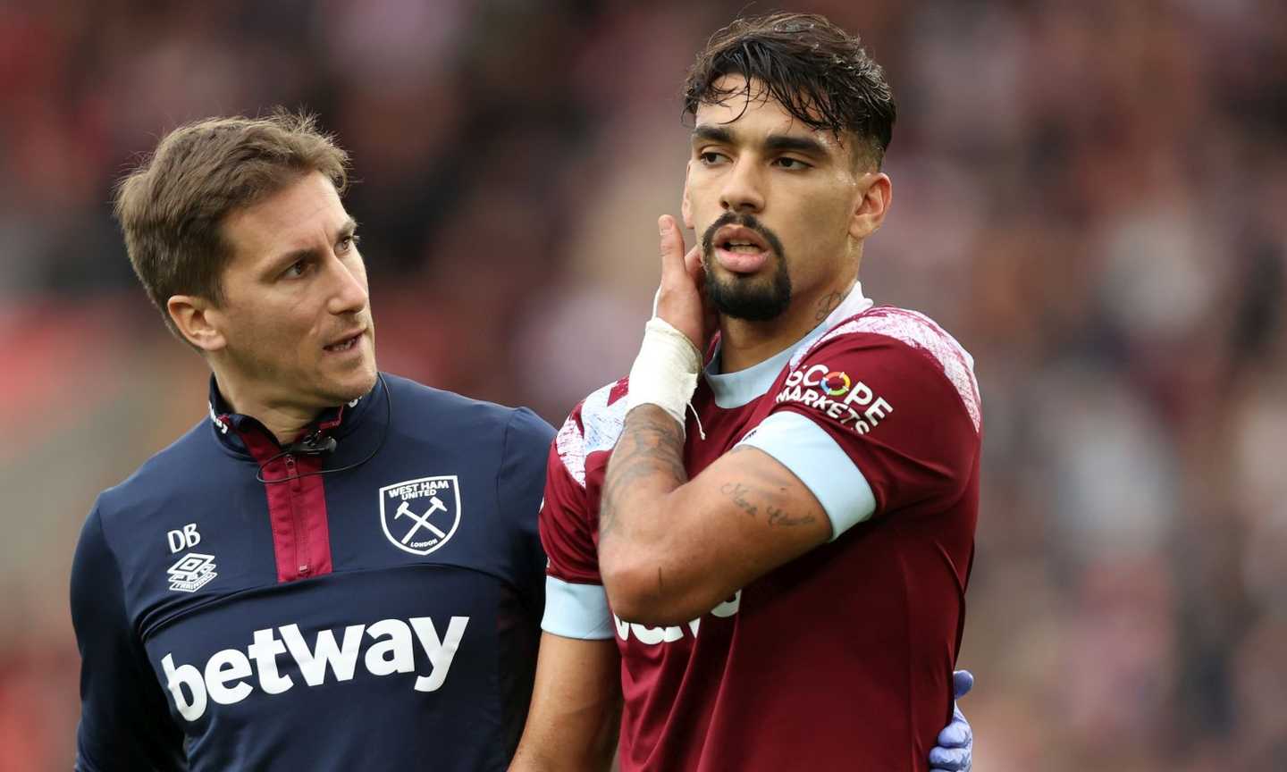 Paquetà ko col West Ham, Mondiale a rischio. Moyes: 'Infortunio grave'