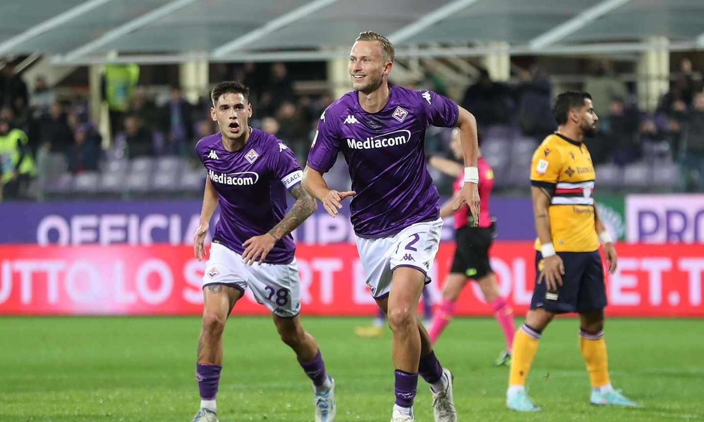 Barak manda la Fiorentina ai quarti di Coppa Italia: 1-0 alla Samp, c'è il Toro