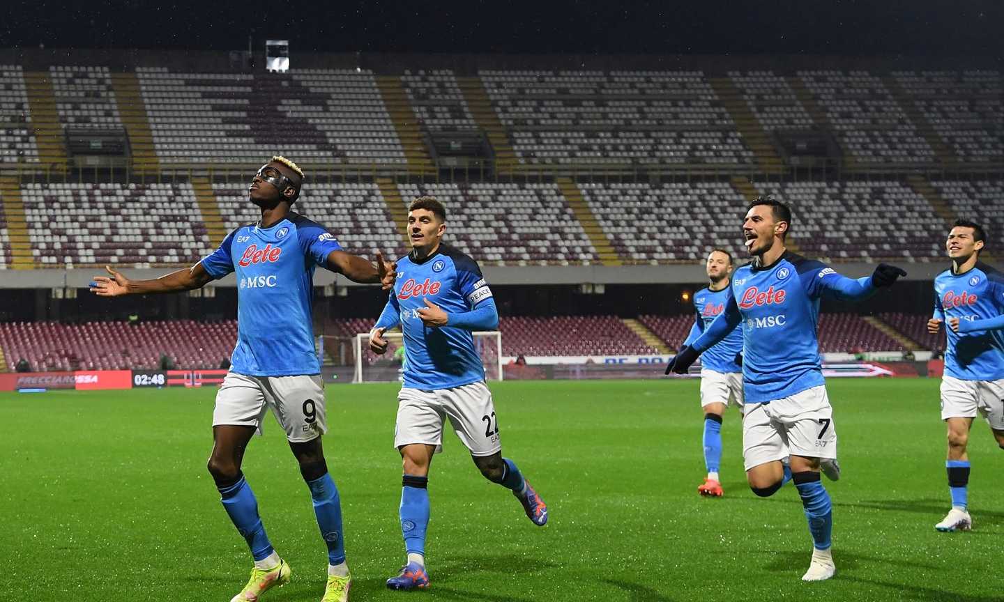 Di Lorenzo e Osimhen, il Napoli non si ferma: 2-0 in casa della Salernitana e quota 50 a metà campionato