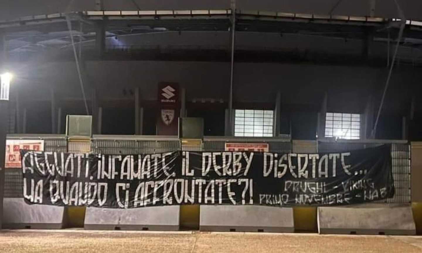 Ultras Juve, il minaccioso striscione verso gli ultras del Torino, assenti allo Stadium 